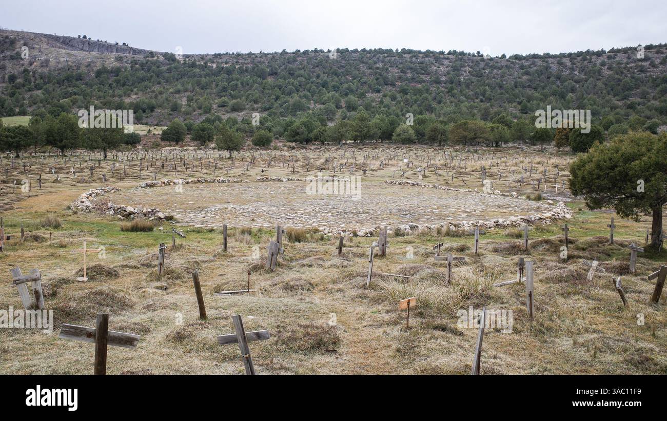 Burgos, Spain - 3 March, 2025: Sad Hill Cemetery, set for the finale of ...