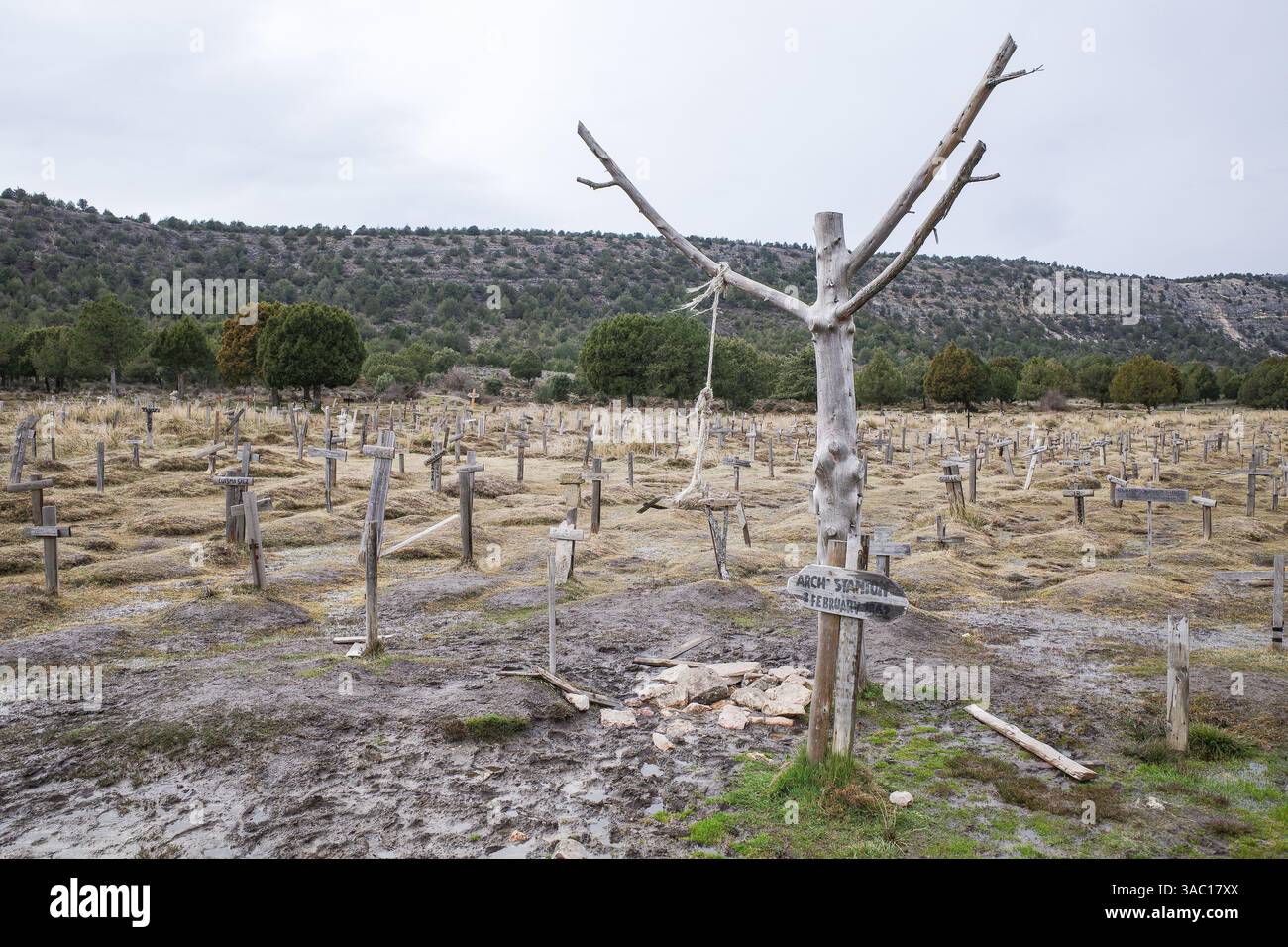 Burgos, Spain - 3 March, 2025: Sad Hill Cemetery, set for the finale of ...