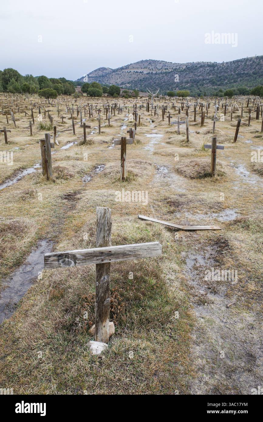 Burgos, Spain - 3 March, 2025: Sad Hill Cemetery, set for the finale of ...