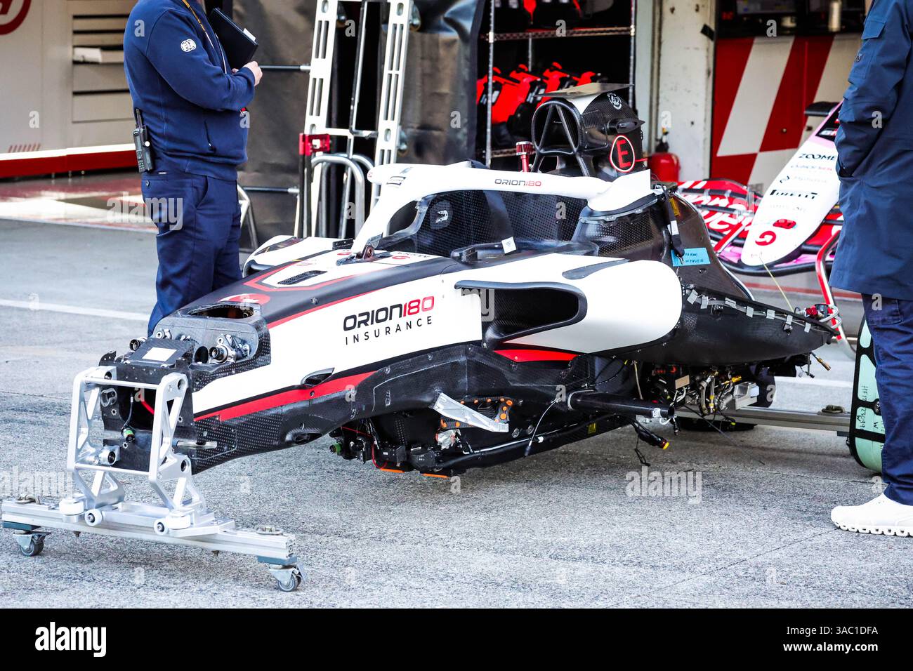 The Haas F1 Team VF-25, spare cockpit chassis during the