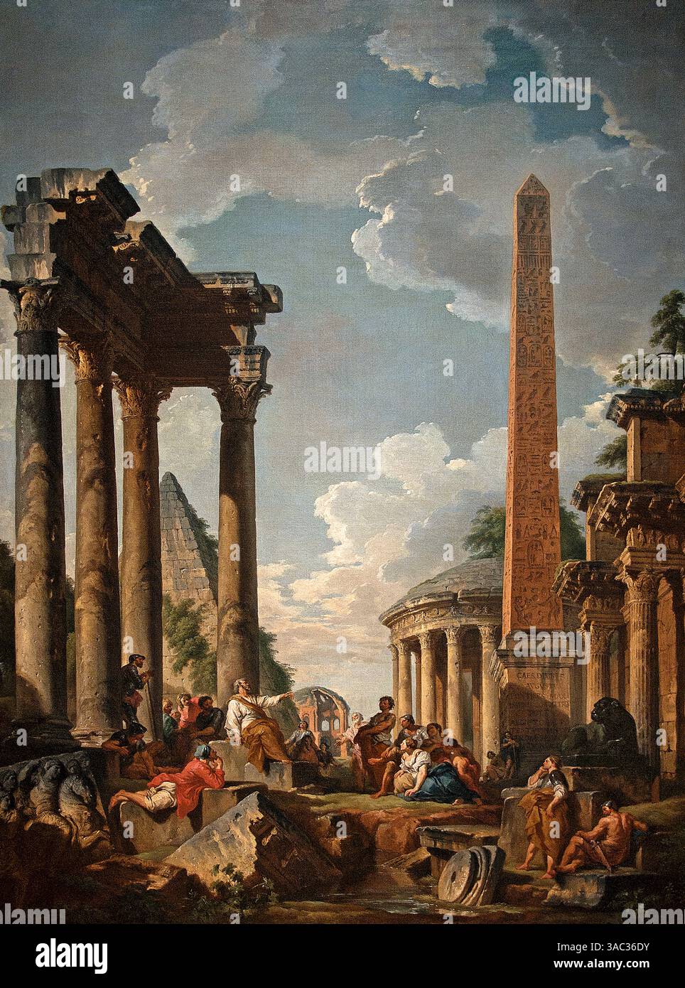 Prada Vintage Archive Fall 2004 Roman Ruins Landscape Print Skirt