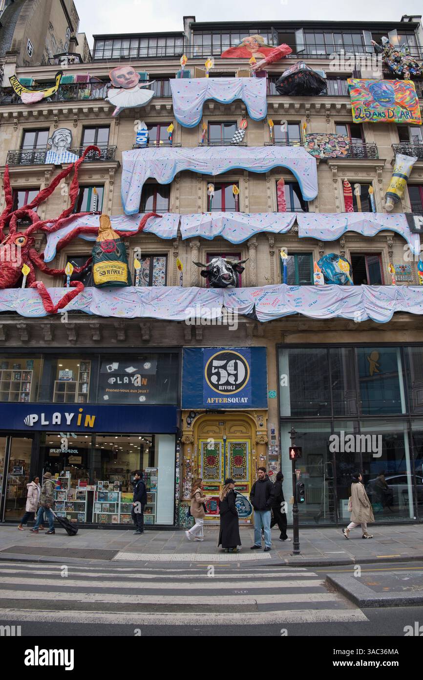 Exterior of art studios 59 Rivoli After squat in Paris, France Stock ...