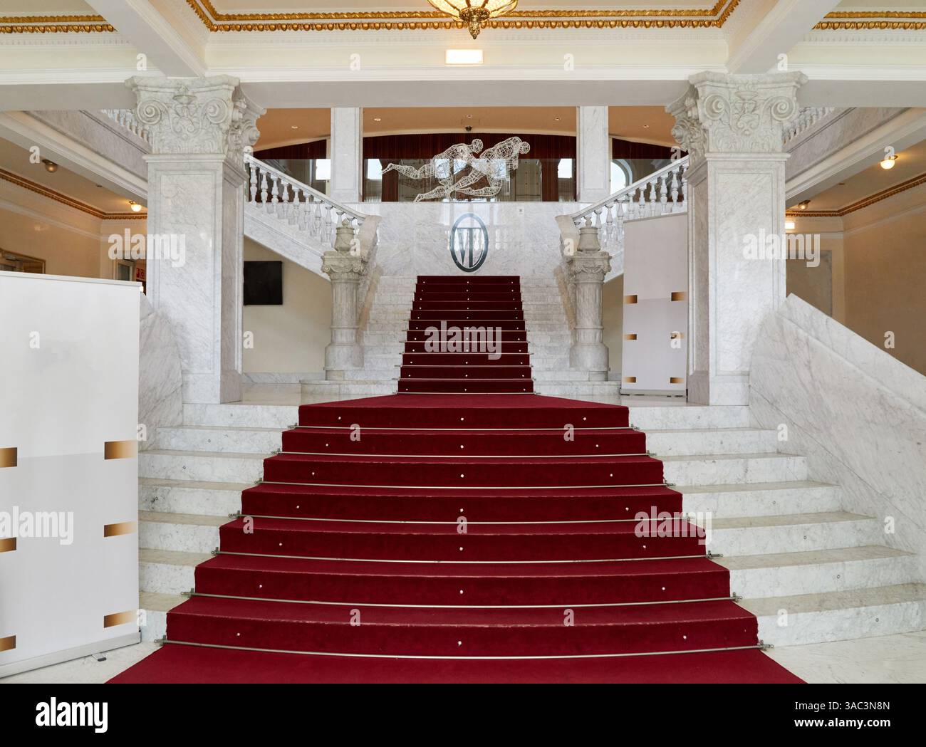 Main entrance stairs, Teatro Victoria Eugenia Antzokia, San Sebastián, Gipuzkoa, Basque Country, Spain Stock Photo