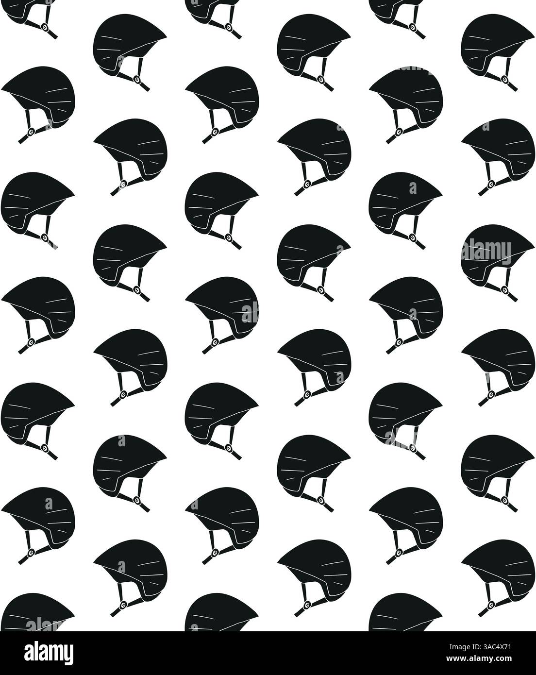 Vector seamless pattern of hand drawn helmet Stock Vector