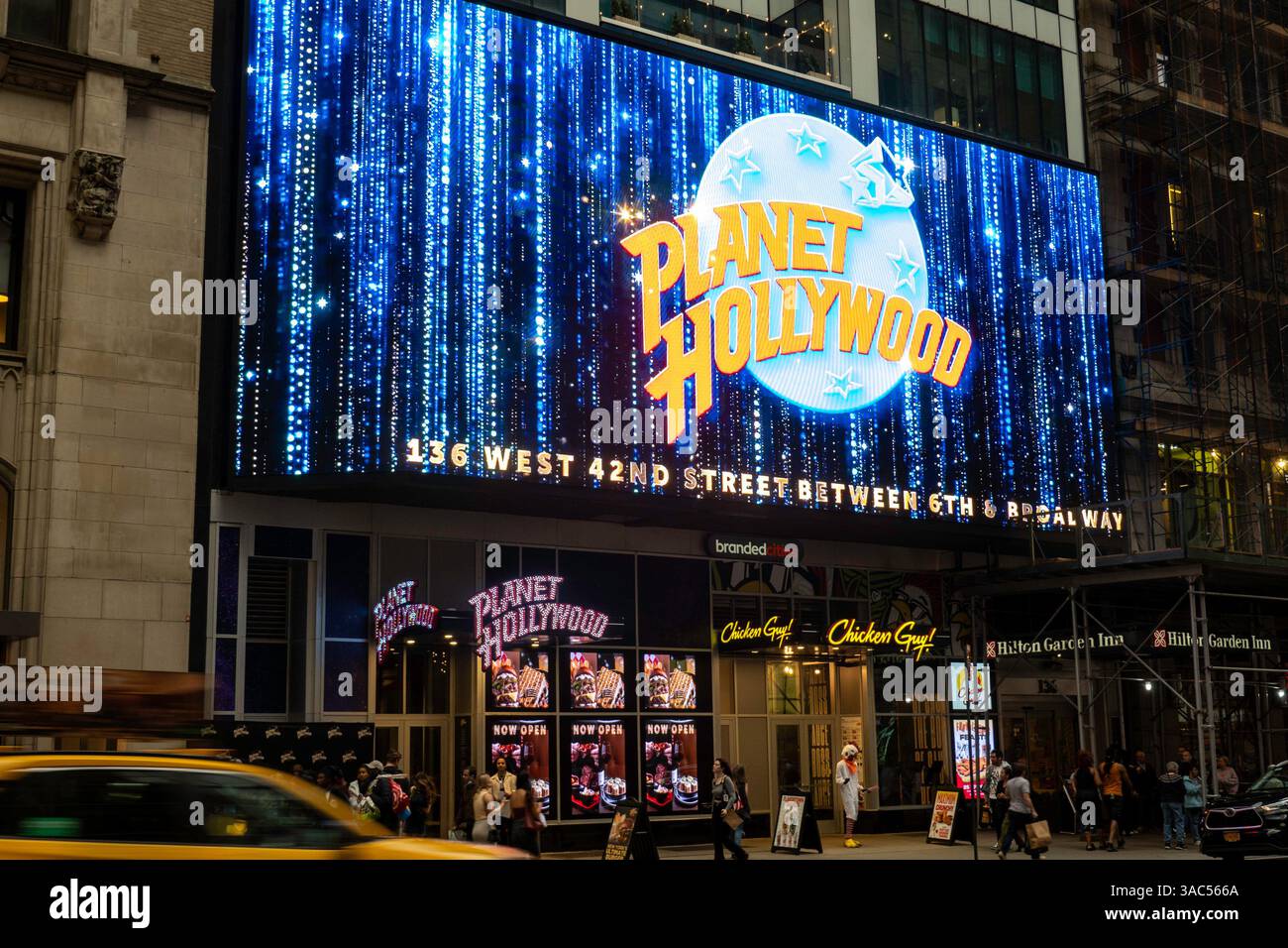 Planet Hollywood is a theme restaurant/bar located on W. 42nd St. in Times Square, 2025, New York City, USA Stock Photo