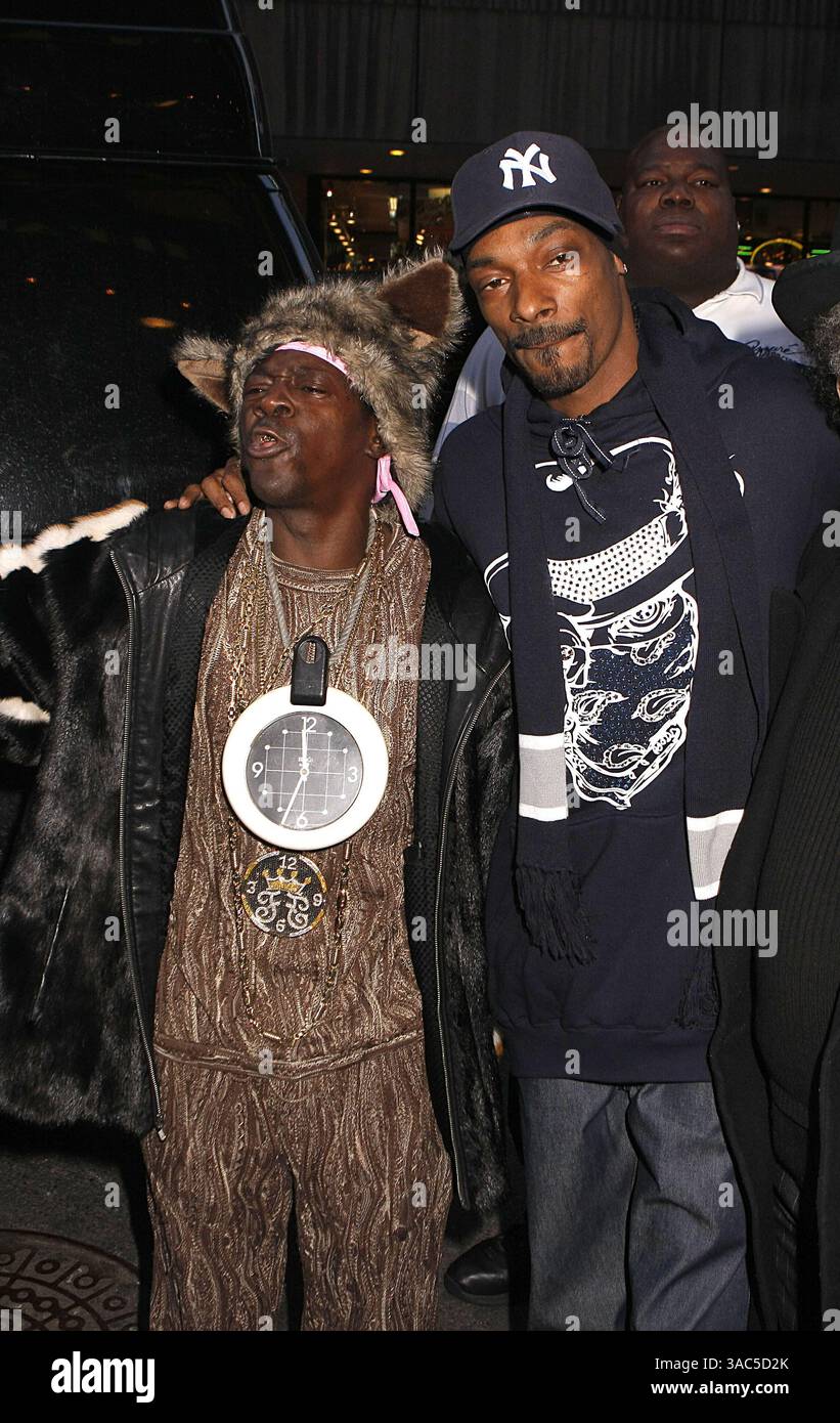 February 25 2008, New York City Rappers Flavor Flav and Snoop Dogg made ...