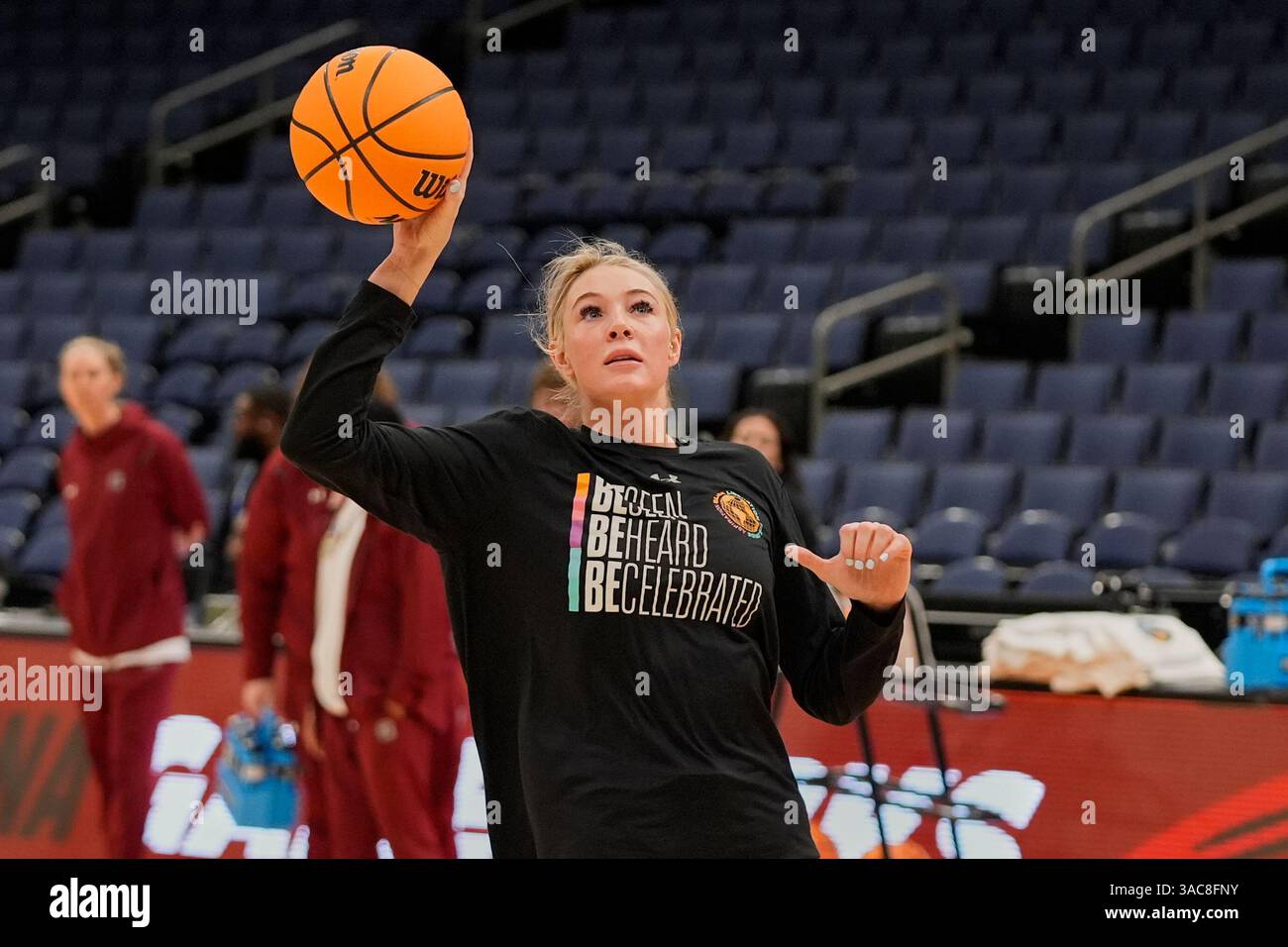 South Carolina forward Chloe Kitts collects a pass while driving to the ...