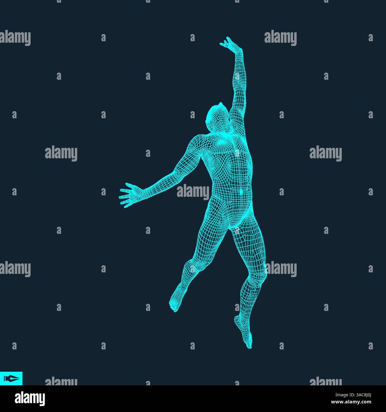 Victory Vector Human Standing Man. Human with arm up. Silhouette for sport championship. The ...