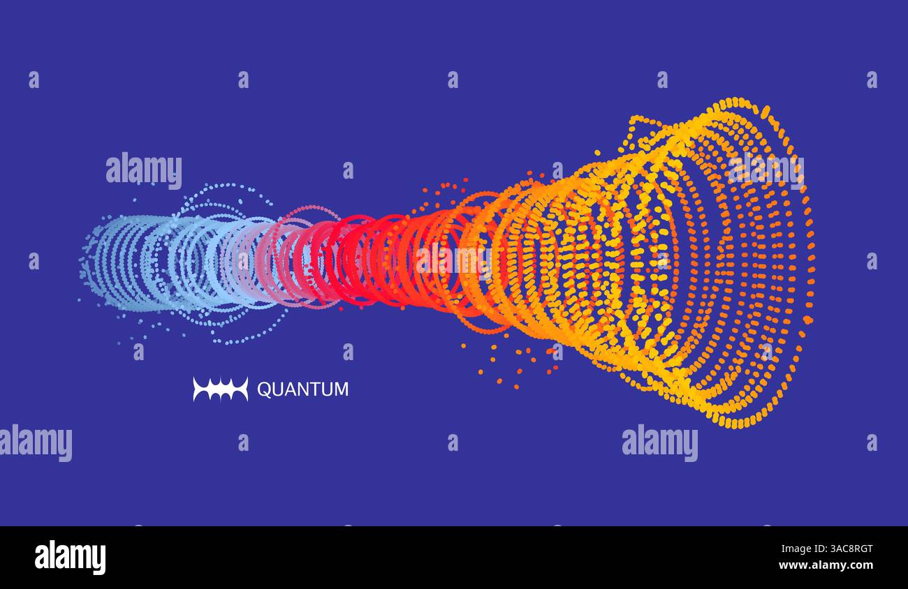 Array with dynamic particles. 3d technology style. Abstract background ...
