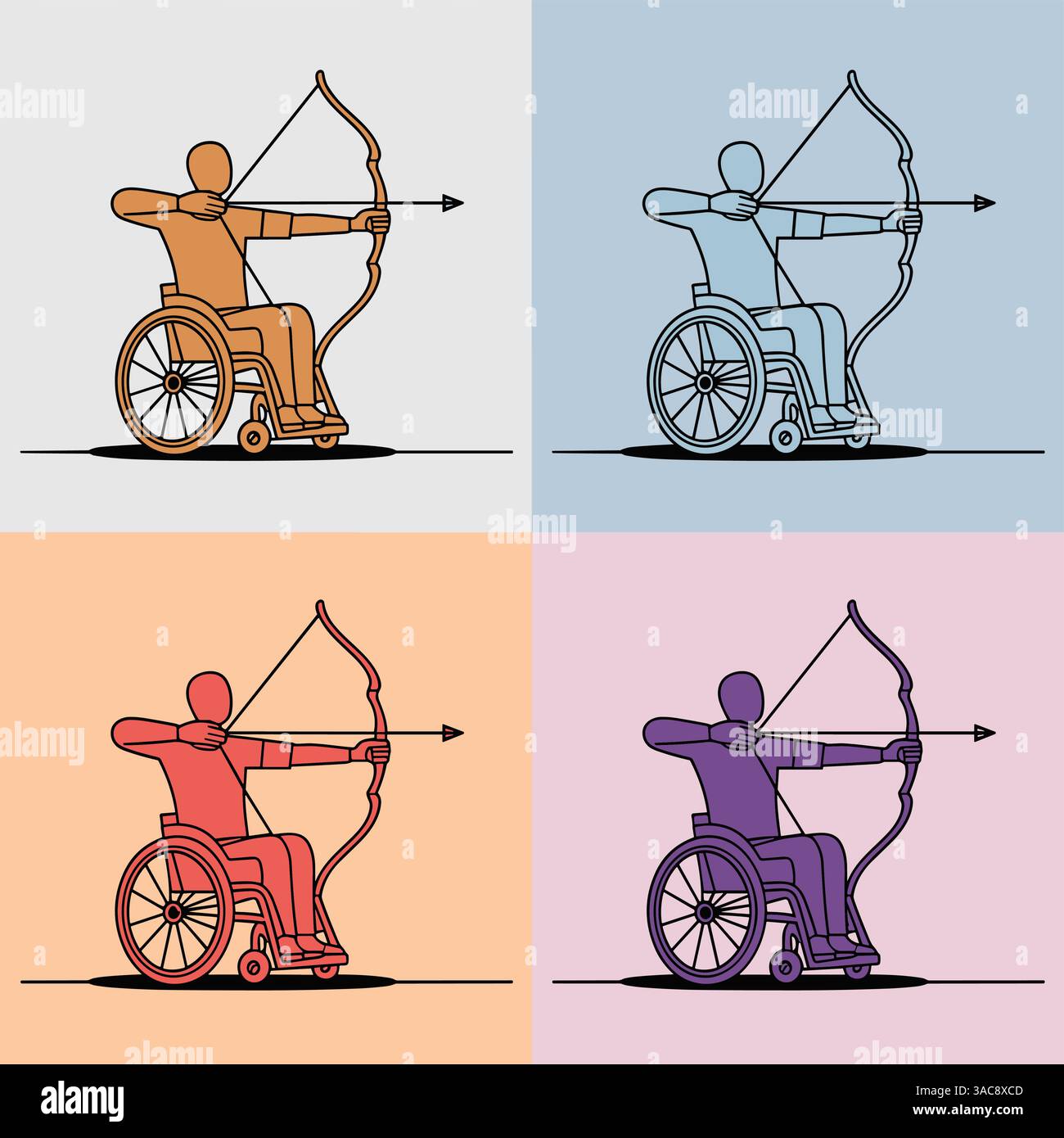 A Stylized Illustration Of A Person In A Wheelchair Aiming A Bow And a-stylized-illustration-of-a-person-in-a-wheelchair-aiming-a-bow-and