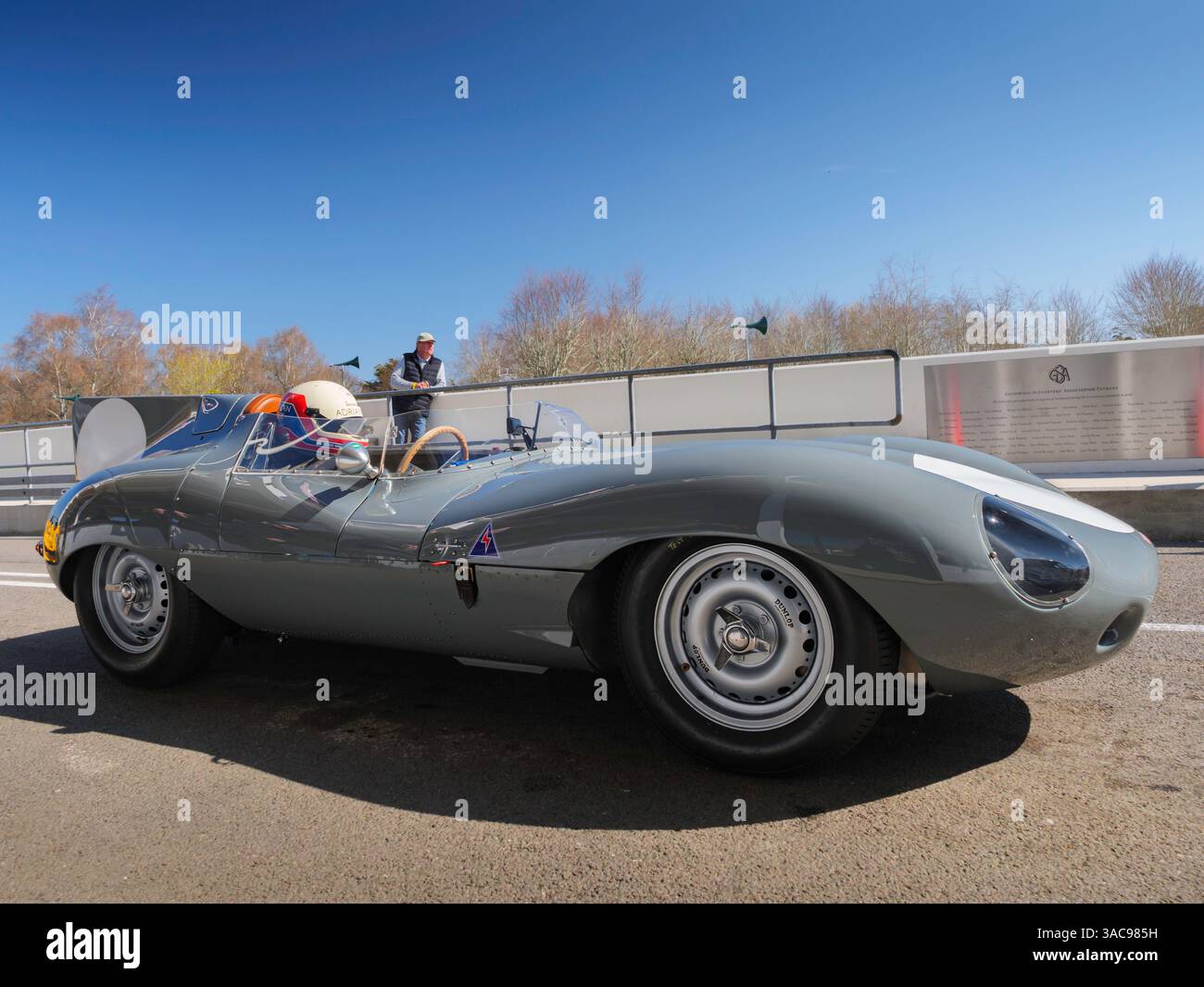 Alex Brundle driving a D type Jaguar racing car, 82 Members Meeting ...