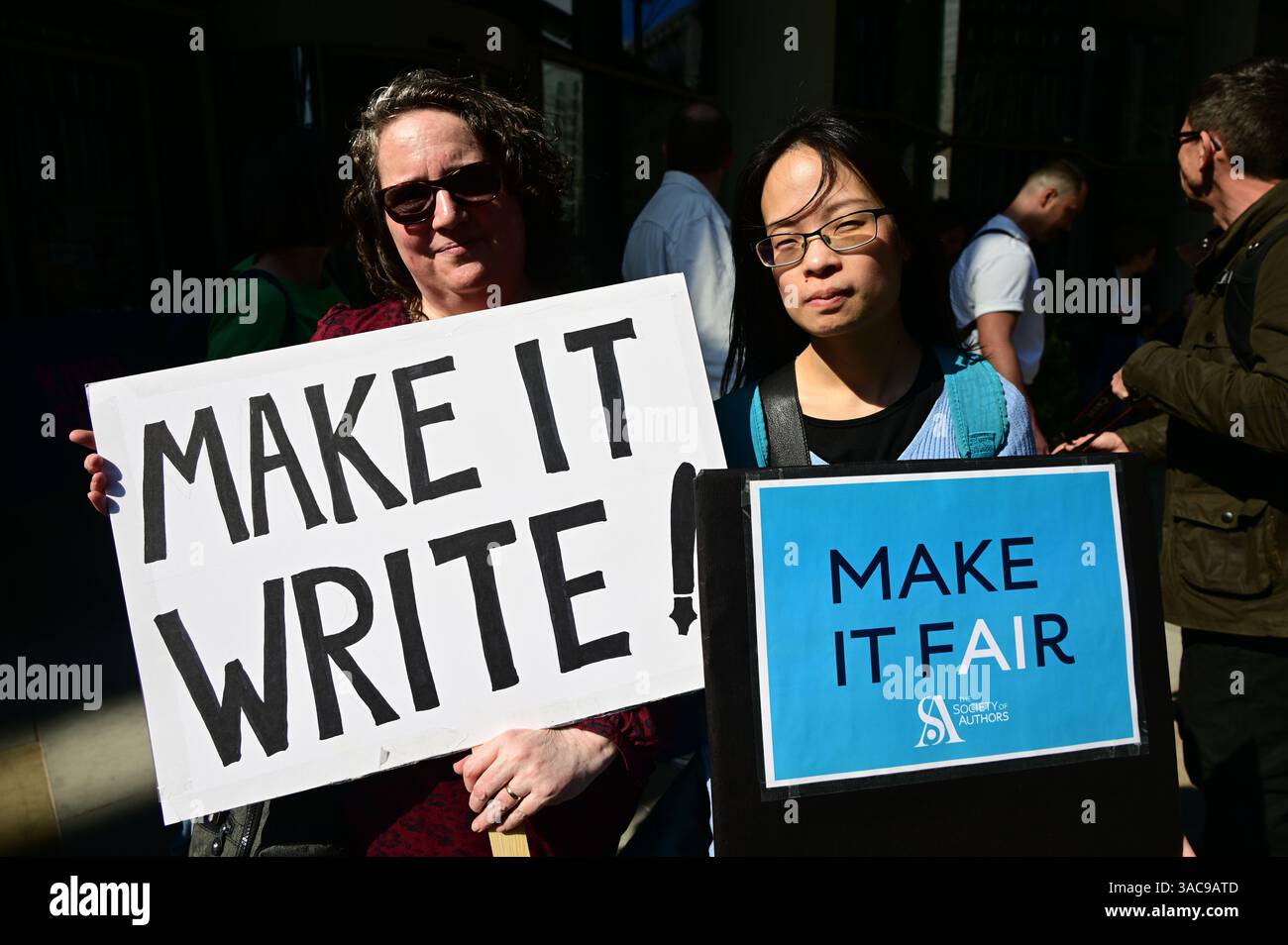 LONDON, UK. 3rd Apr, 2025. A society of authors held a protest against ...