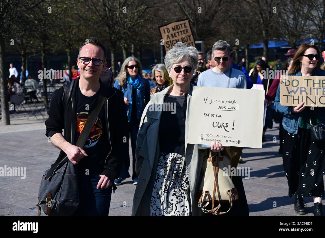 LONDON, UK. 3rd Apr, 2025. A society of authors held a protest against ...