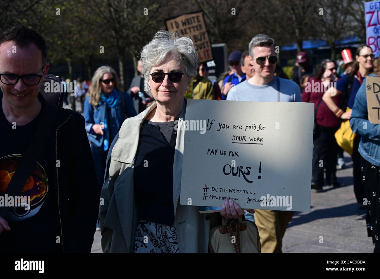 LONDON, UK. 3rd Apr, 2025. A society of authors held a protest against ...
