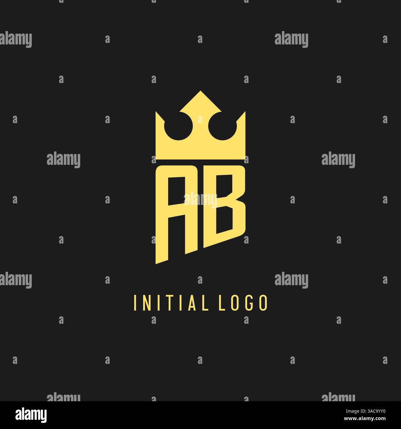 Monogram AB logo shield crown shape, elegant and luxury initial logo style vector graphic Stock Vector