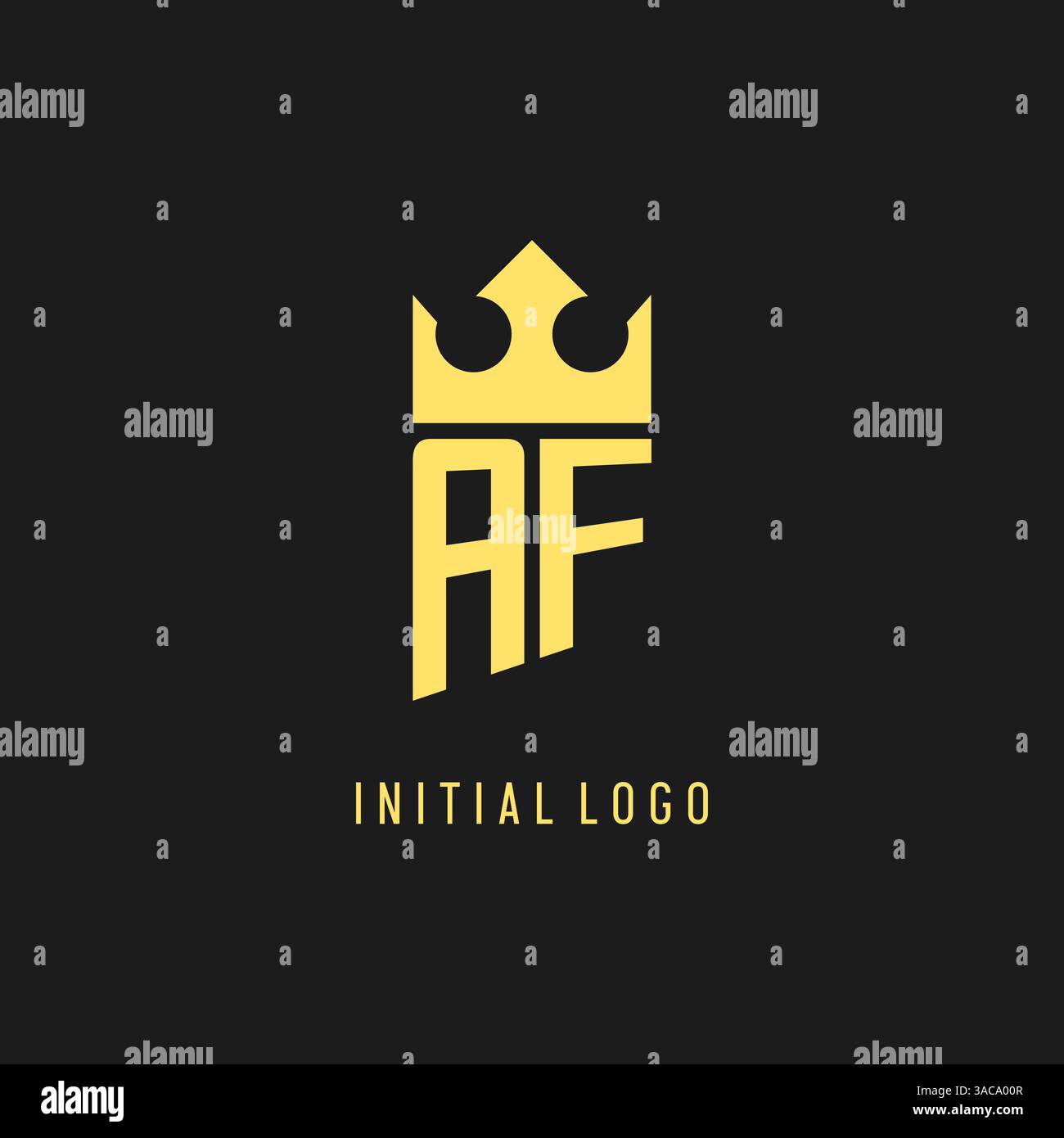 Monogram AF logo shield crown shape, elegant and luxury initial logo style vector graphic Stock Vector