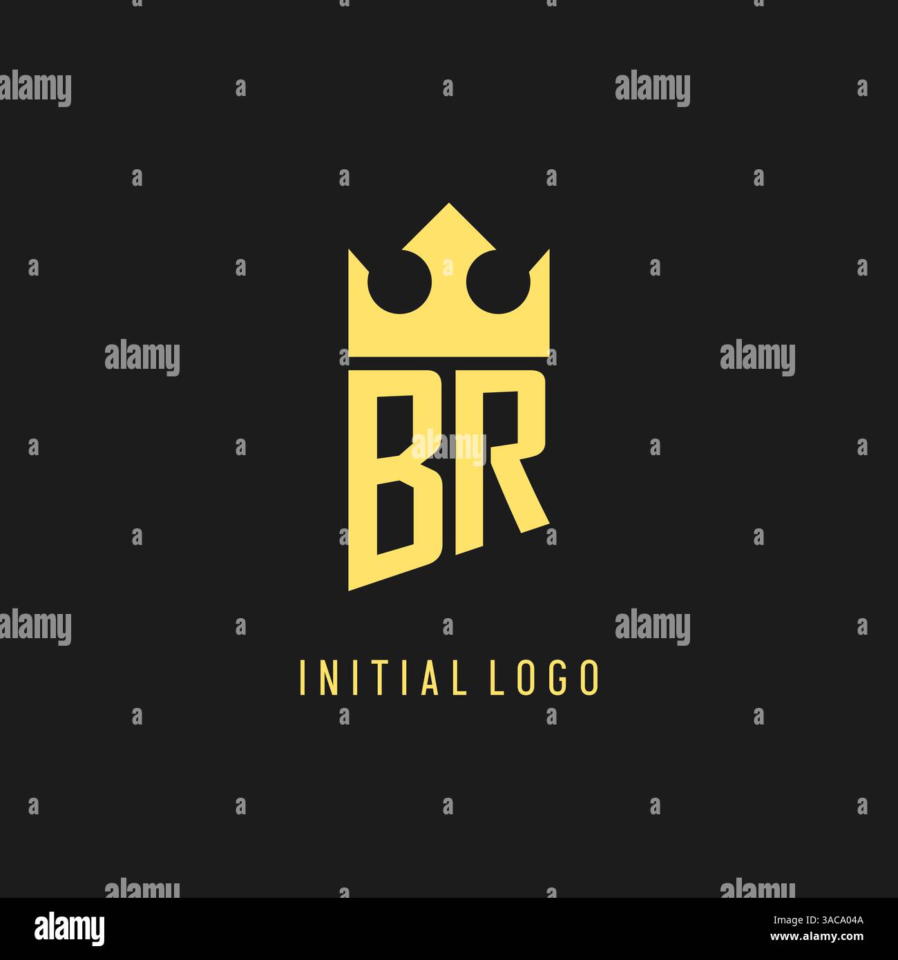 Monogram BR logo shield crown shape, elegant and luxury initial logo style vector graphic Stock Vector