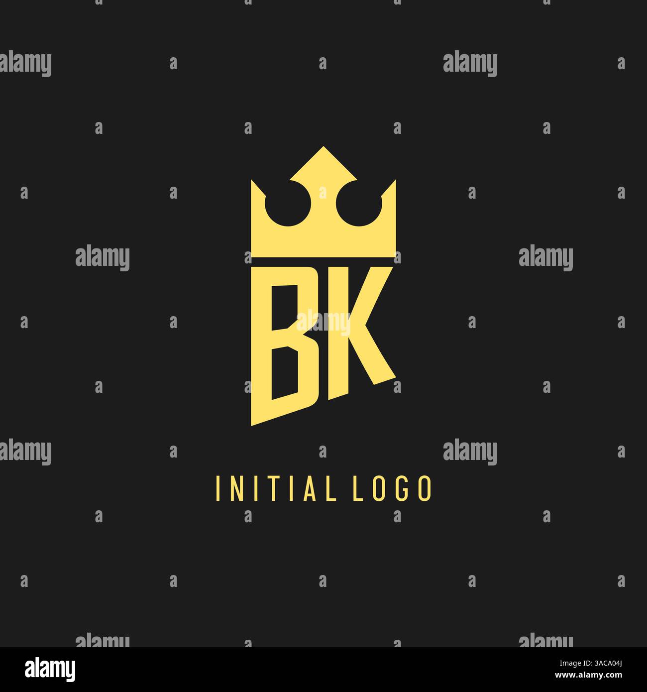 Monogram BK logo shield crown shape, elegant and luxury initial logo style vector graphic Stock Vector