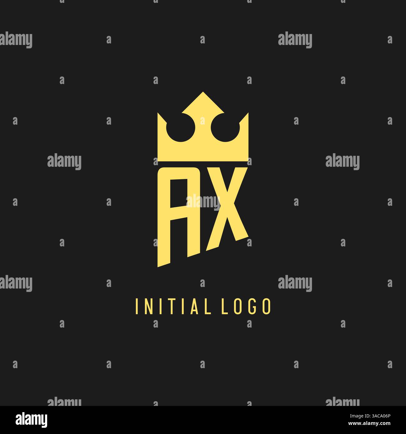 Monogram AX logo shield crown shape, elegant and luxury initial logo style vector graphic Stock Vector