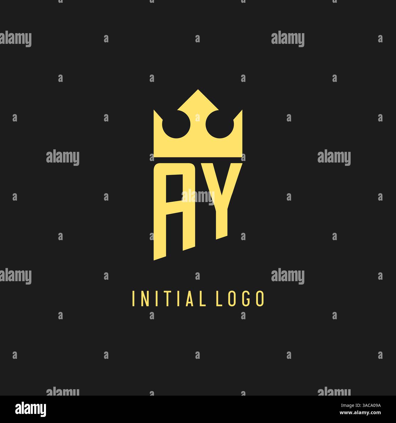 Monogram AY logo shield crown shape, elegant and luxury initial logo style vector graphic Stock Vector