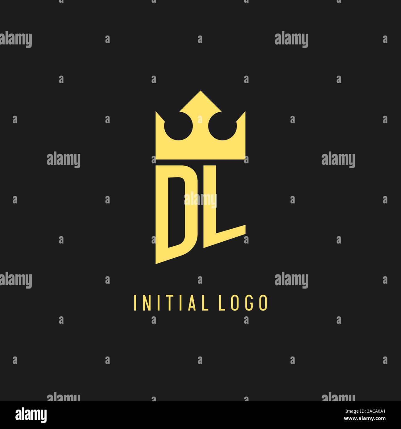 Monogram DL logo shield crown shape, elegant and luxury initial logo style vector graphic Stock Vector