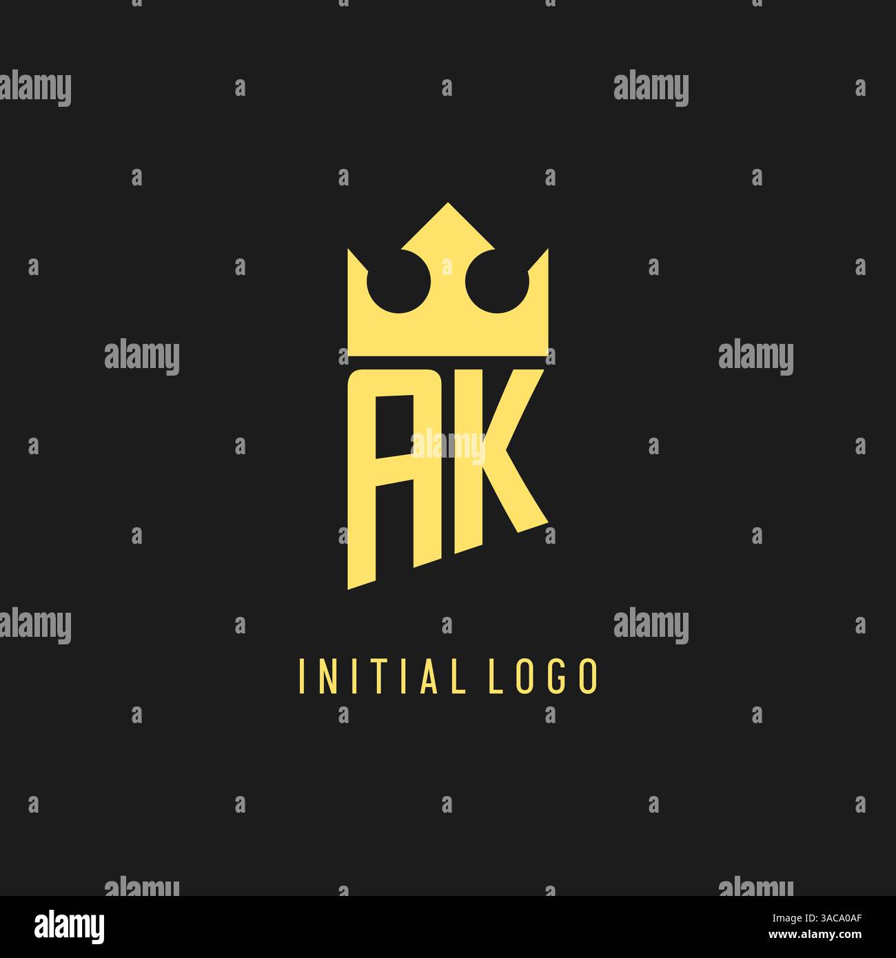 Monogram AK logo shield crown shape, elegant and luxury initial logo style vector graphic Stock Vector