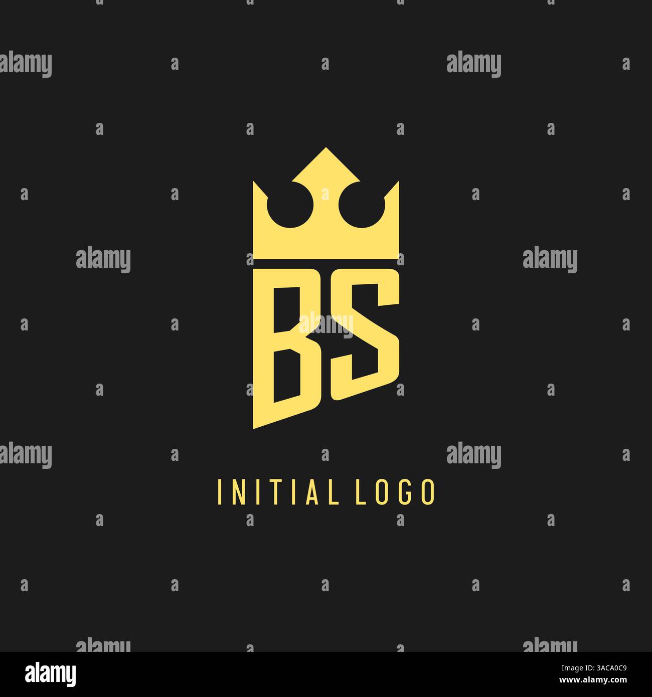 Monogram BS logo shield crown shape, elegant and luxury initial logo style vector graphic Stock Vector