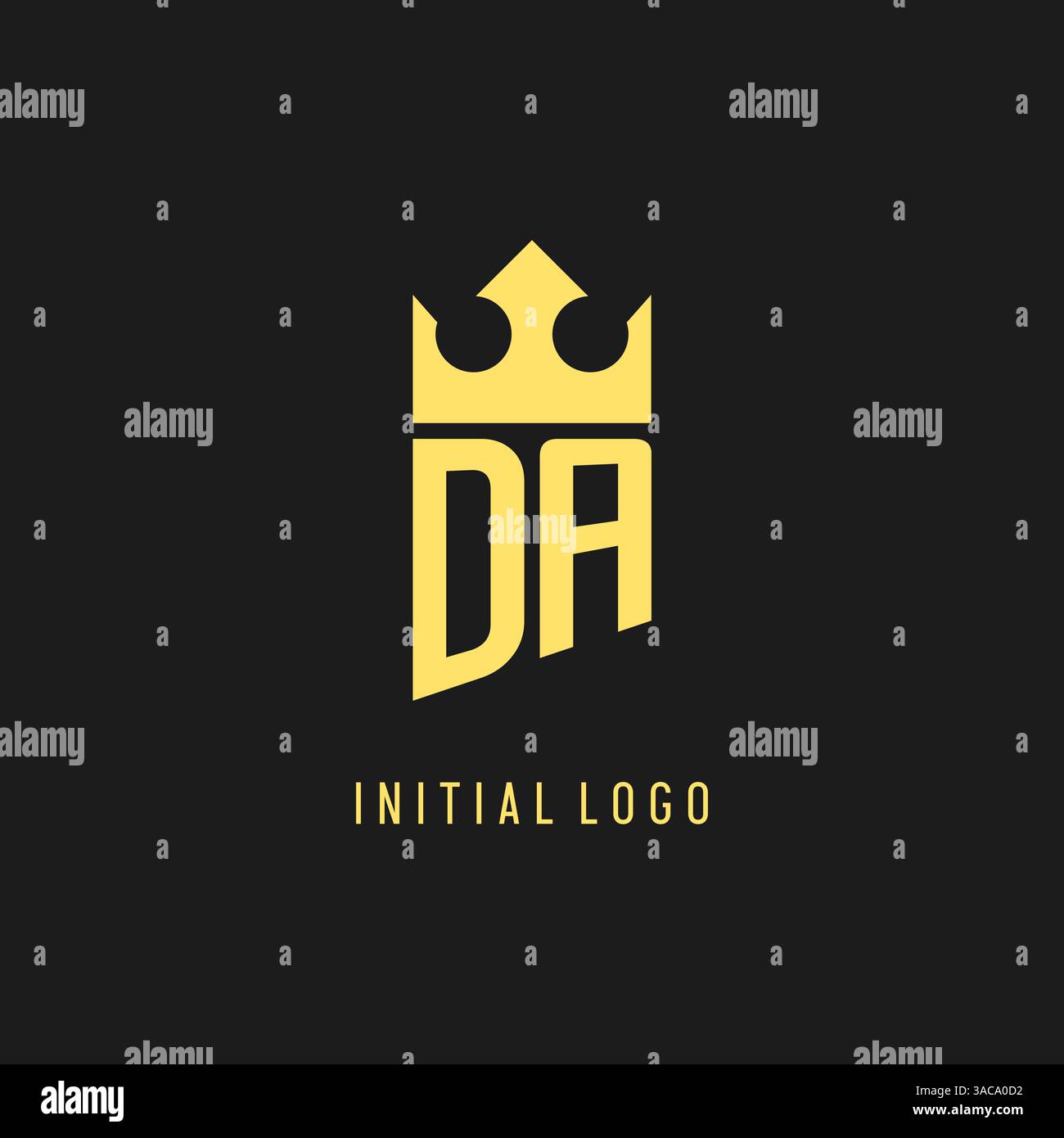 Monogram DA logo shield crown shape, elegant and luxury initial logo style vector graphic Stock Vector