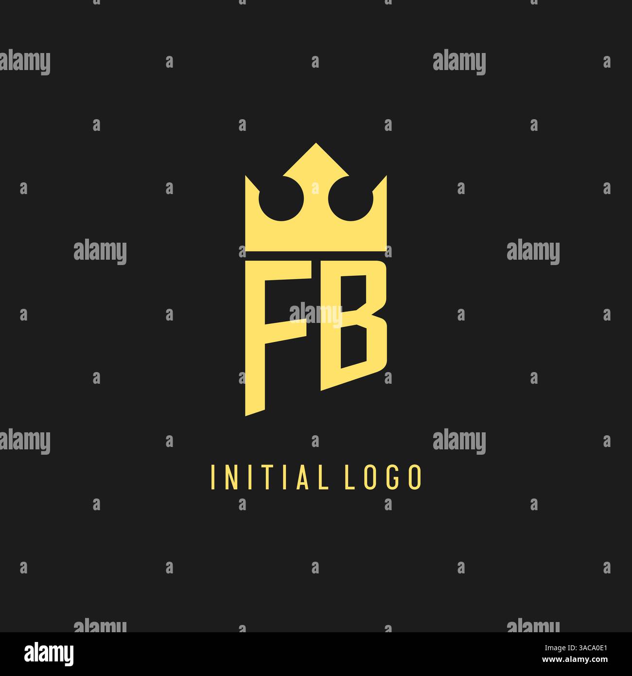 Monogram FB logo shield crown shape, elegant and luxury initial logo style vector graphic Stock Vector