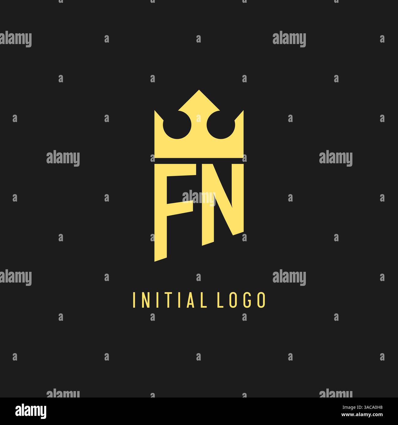 Monogram FN logo shield crown shape, elegant and luxury initial logo style vector graphic Stock Vector