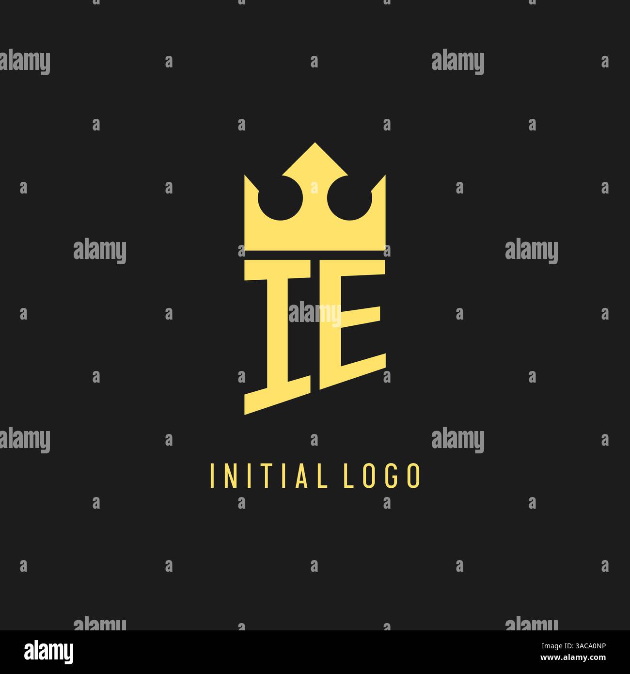 Monogram IE logo shield crown shape, elegant and luxury initial logo style vector graphic Stock Vector