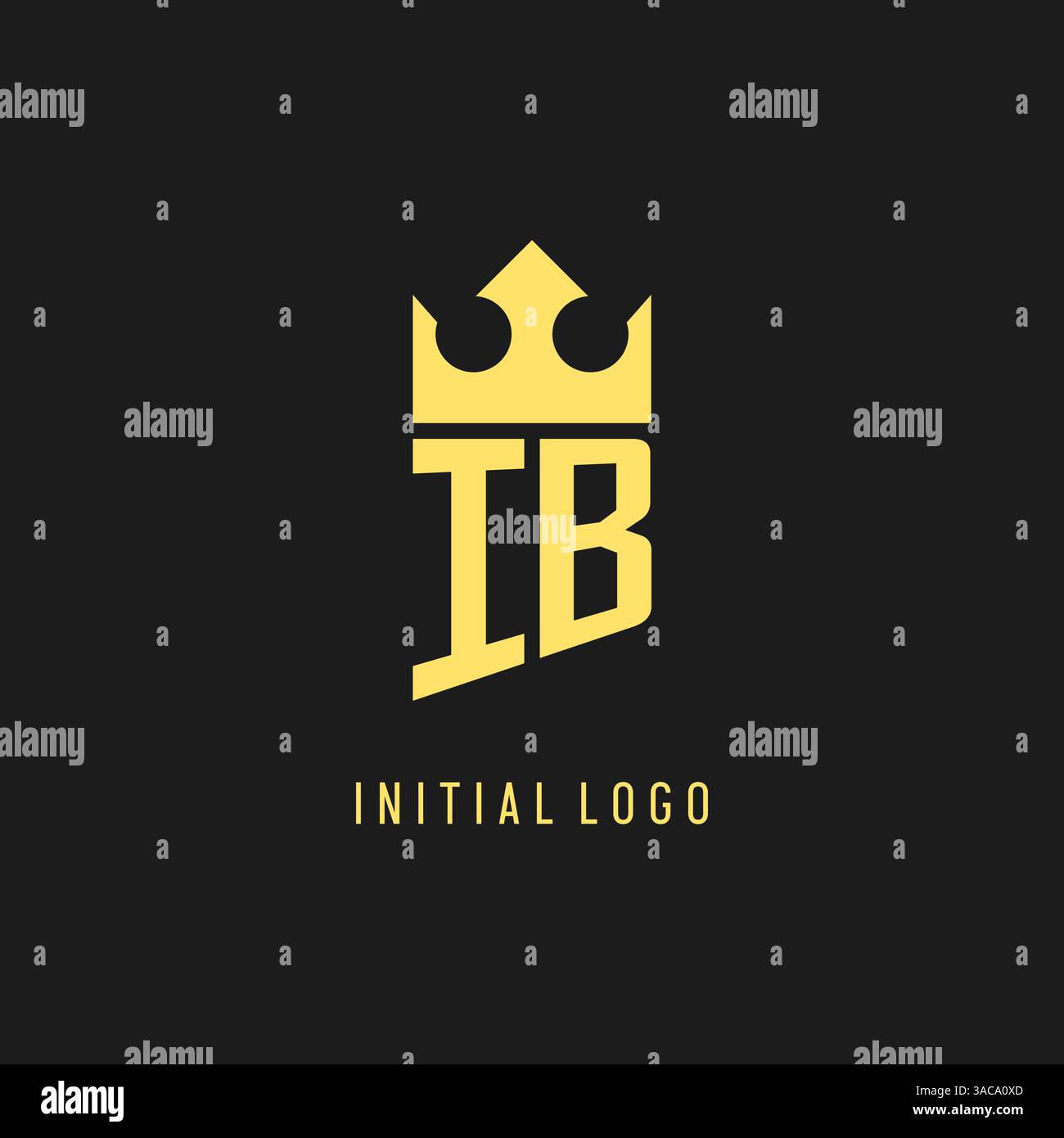 Monogram IB logo shield crown shape, elegant and luxury initial logo style vector graphic Stock Vector