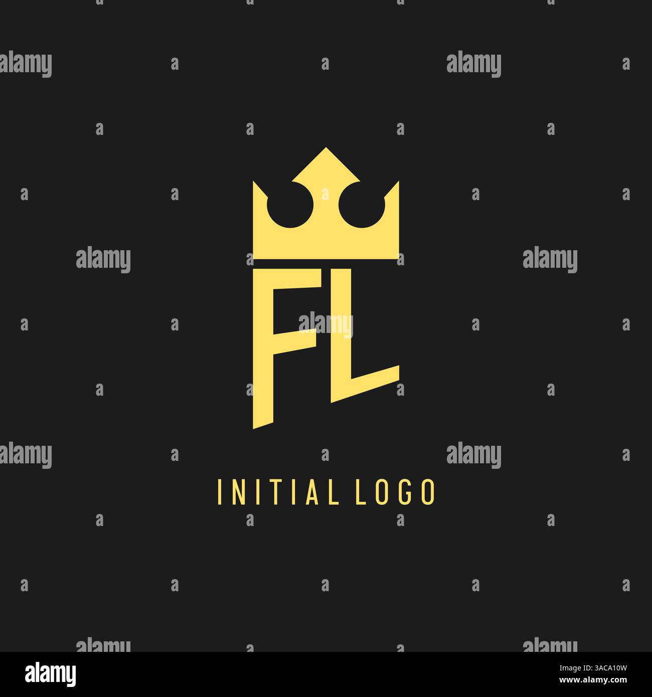 Monogram FL logo shield crown shape, elegant and luxury initial logo style vector graphic Stock Vector