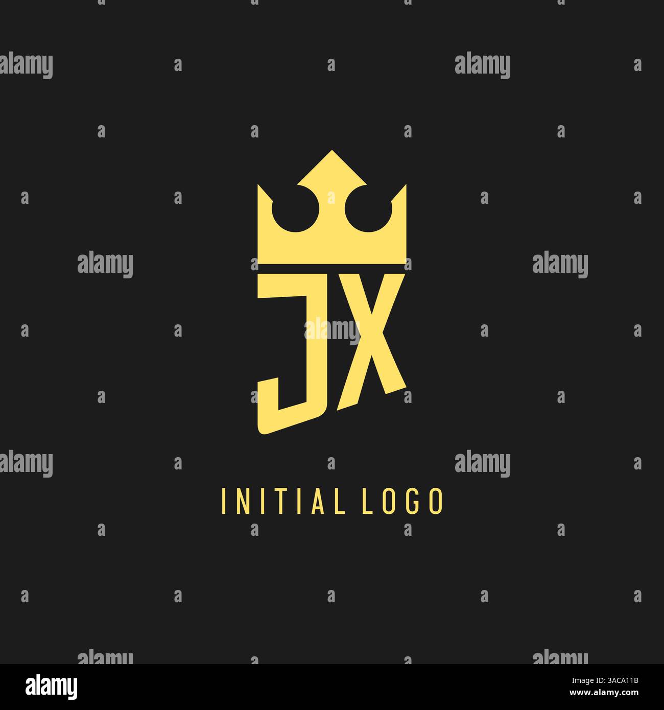 Monogram JX logo shield crown shape, elegant and luxury initial logo style vector graphic Stock Vector
