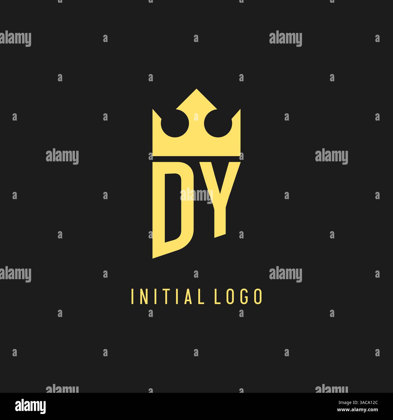 Monogram DY logo shield crown shape, elegant and luxury initial logo style vector graphic Stock Vector