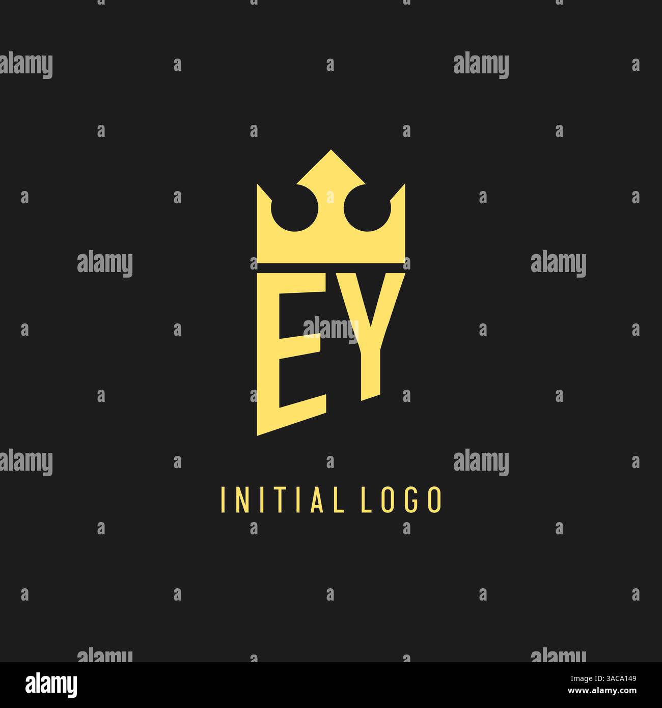 Monogram EY logo shield crown shape, elegant and luxury initial logo ...