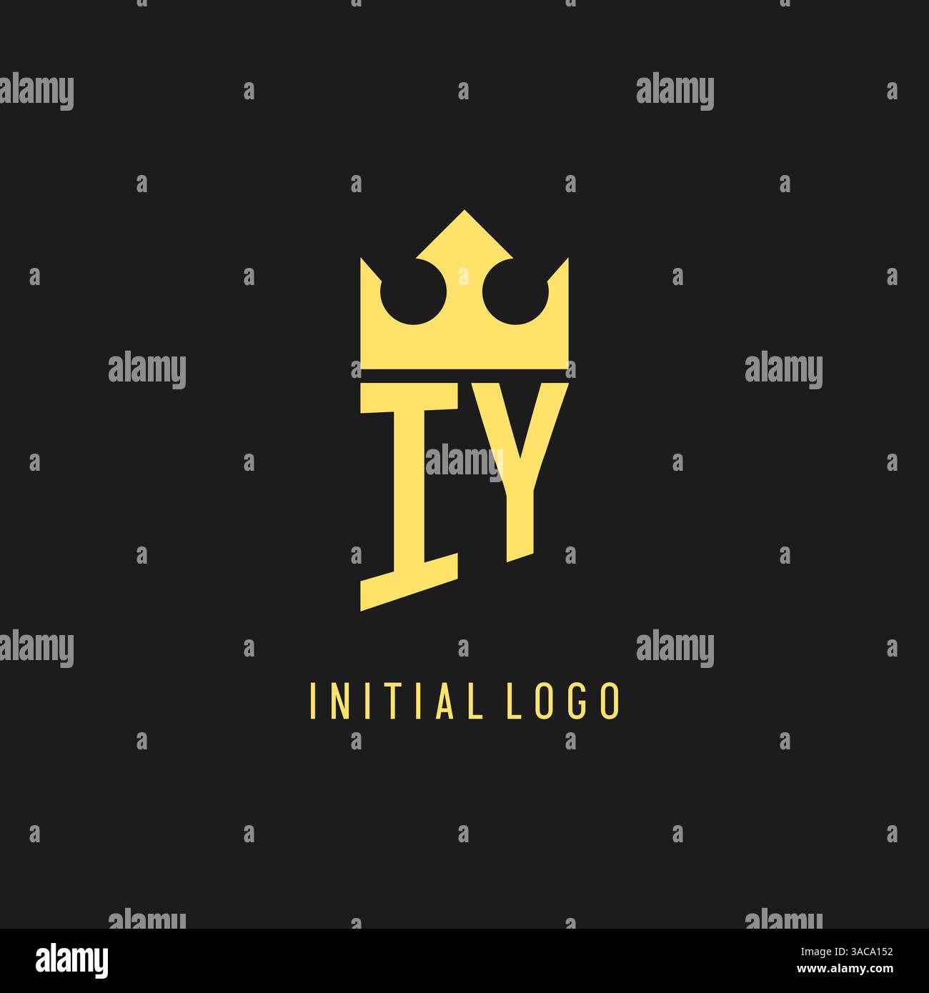 Monogram IY logo shield crown shape, elegant and luxury initial logo style vector graphic Stock Vector