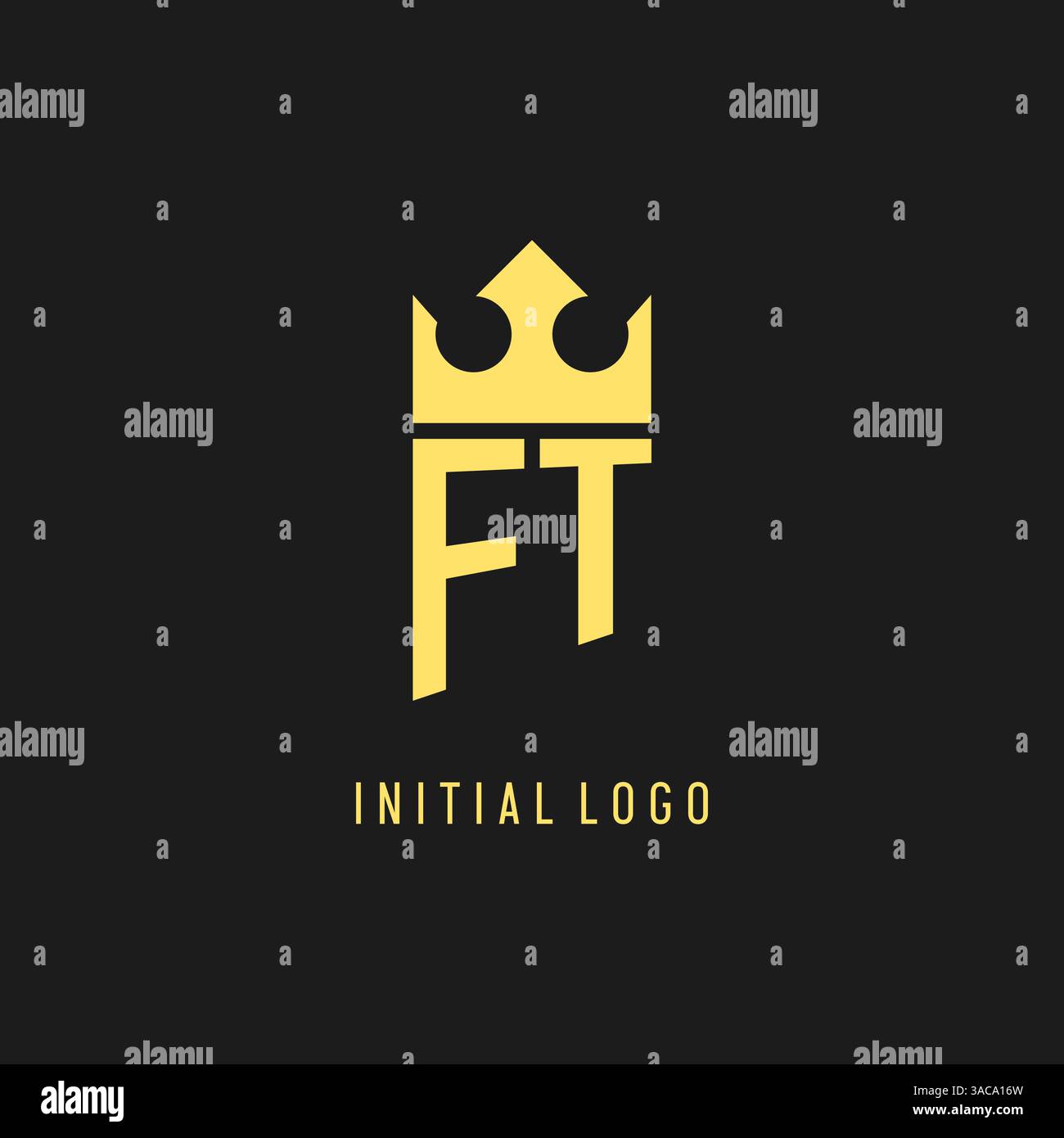 Monogram FT logo shield crown shape, elegant and luxury initial logo style vector graphic Stock Vector