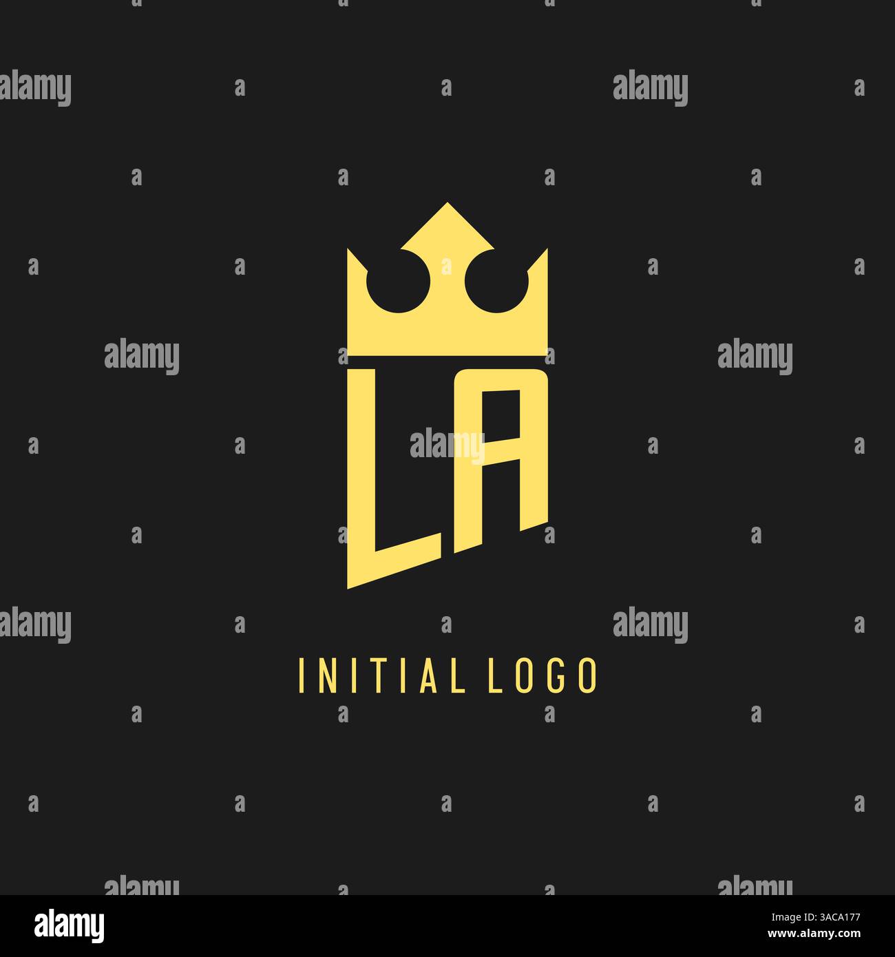 Monogram LA logo shield crown shape, elegant and luxury initial logo style vector graphic Stock Vector