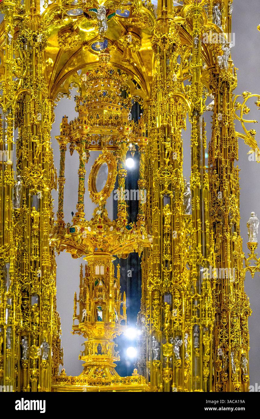Detail of the Toledo Cathedral Monstrance, a religious artifact for processions. Stock Photo