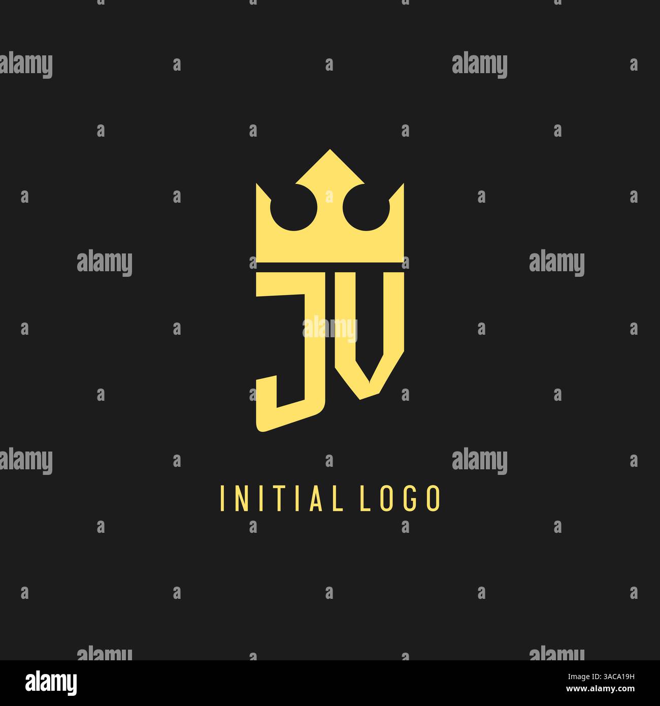 Monogram JV logo shield crown shape, elegant and luxury initial logo style vector graphic Stock Vector