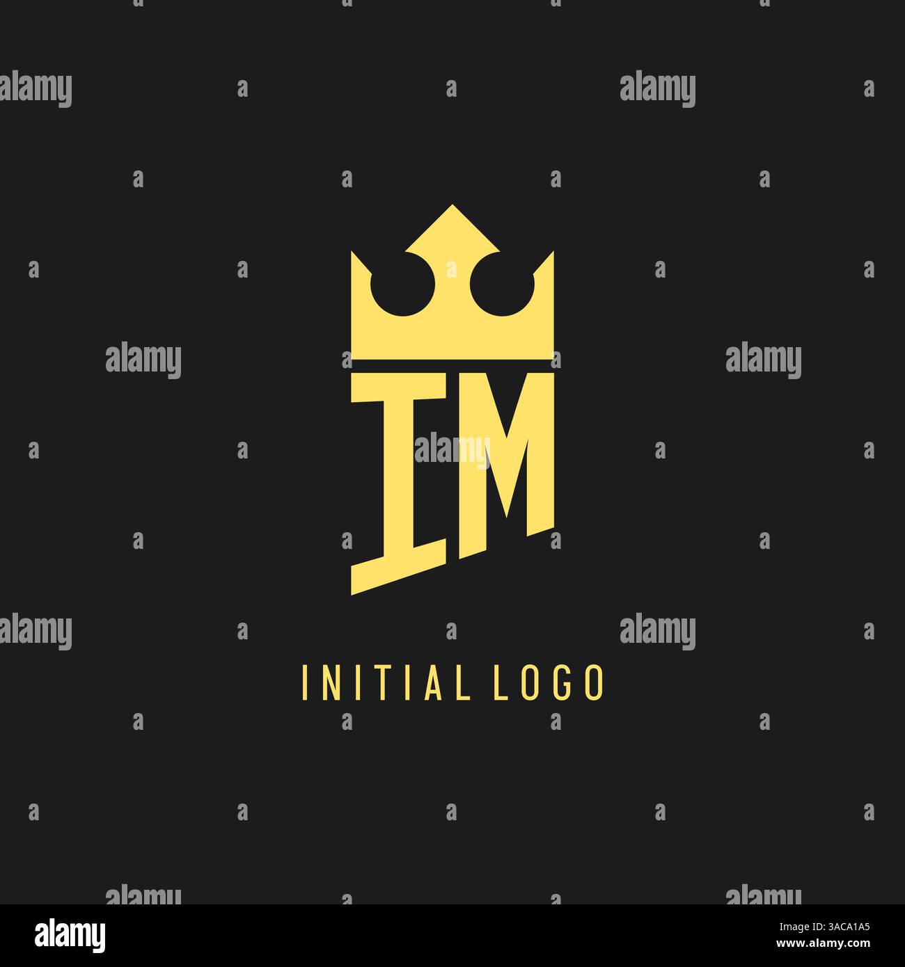 Monogram IM logo shield crown shape, elegant and luxury initial logo style vector graphic Stock Vector