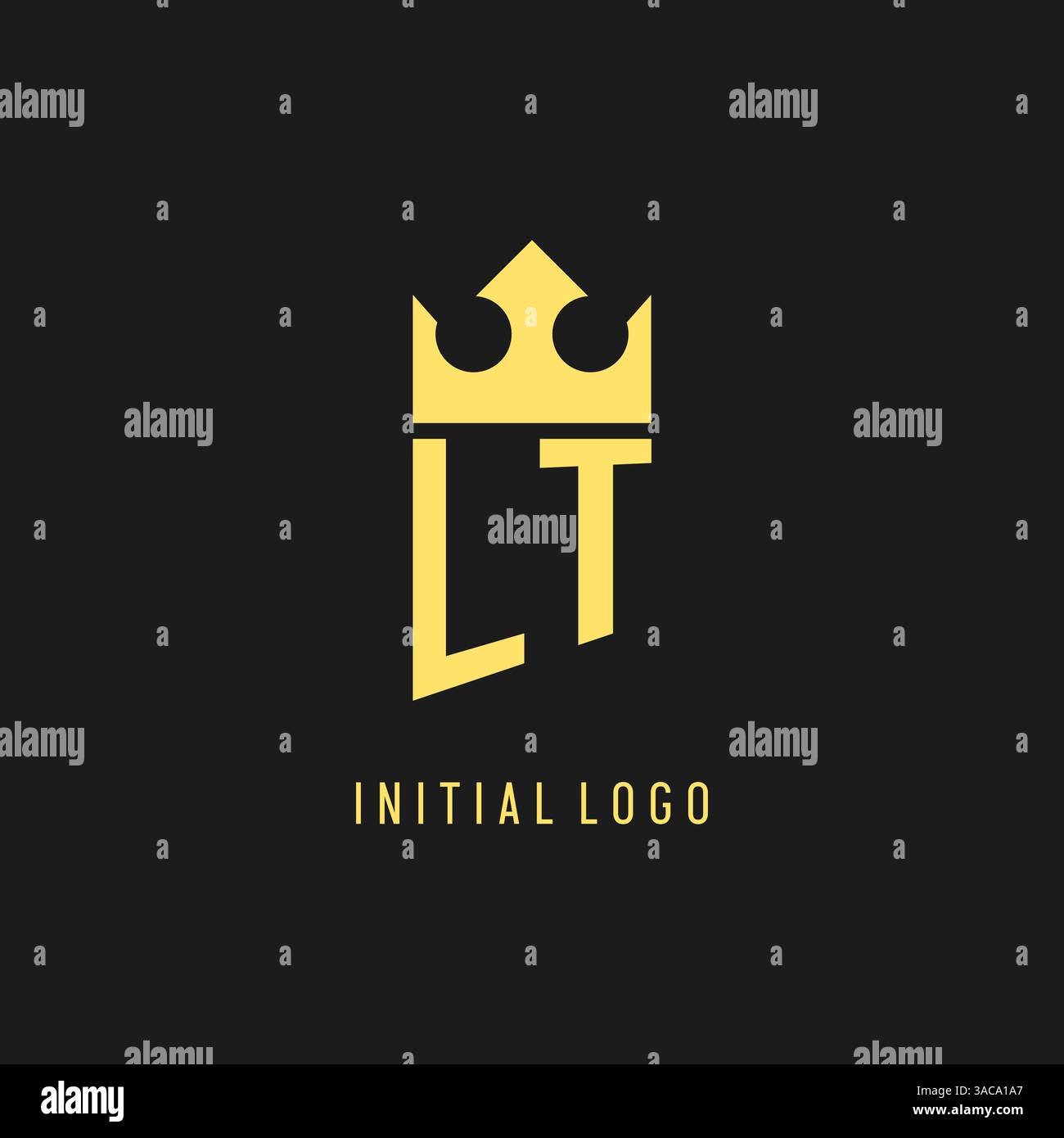 Monogram LT logo shield crown shape, elegant and luxury initial logo style vector graphic Stock Vector