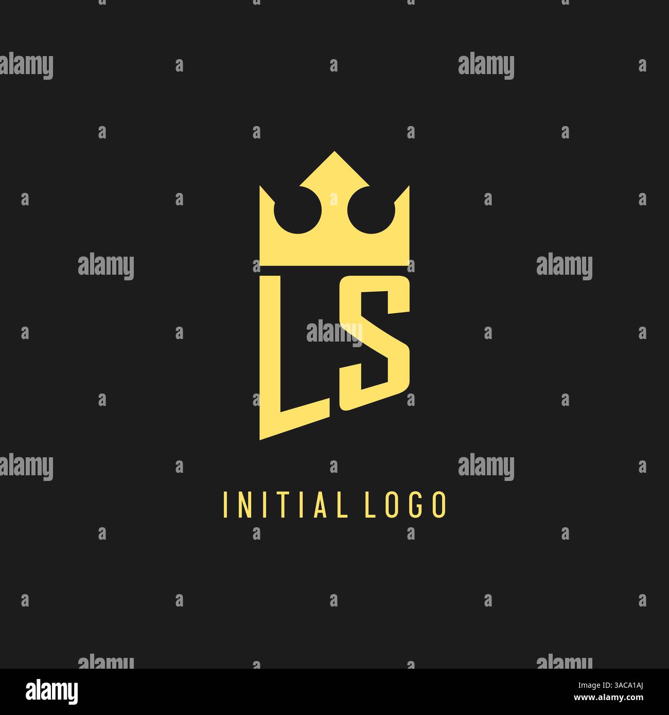 Monogram LS logo shield crown shape, elegant and luxury initial logo style vector graphic Stock Vector