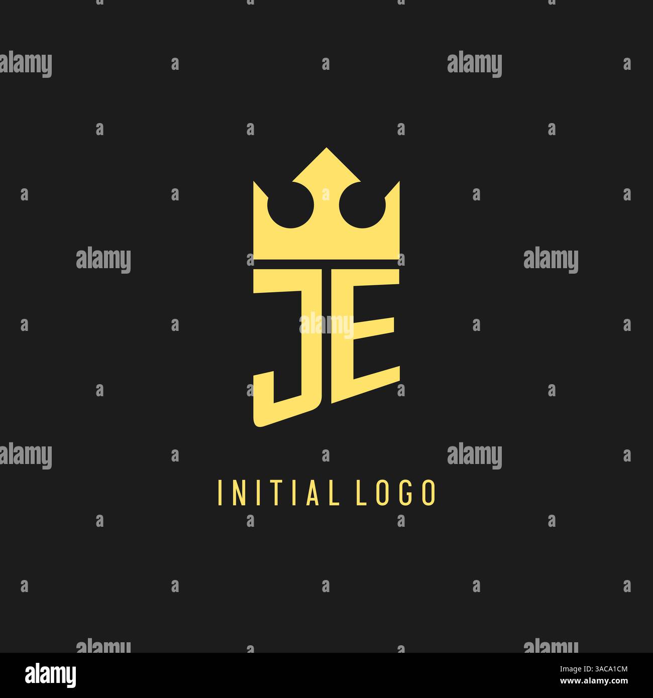 Monogram JE logo shield crown shape, elegant and luxury initial logo style vector graphic Stock Vector
