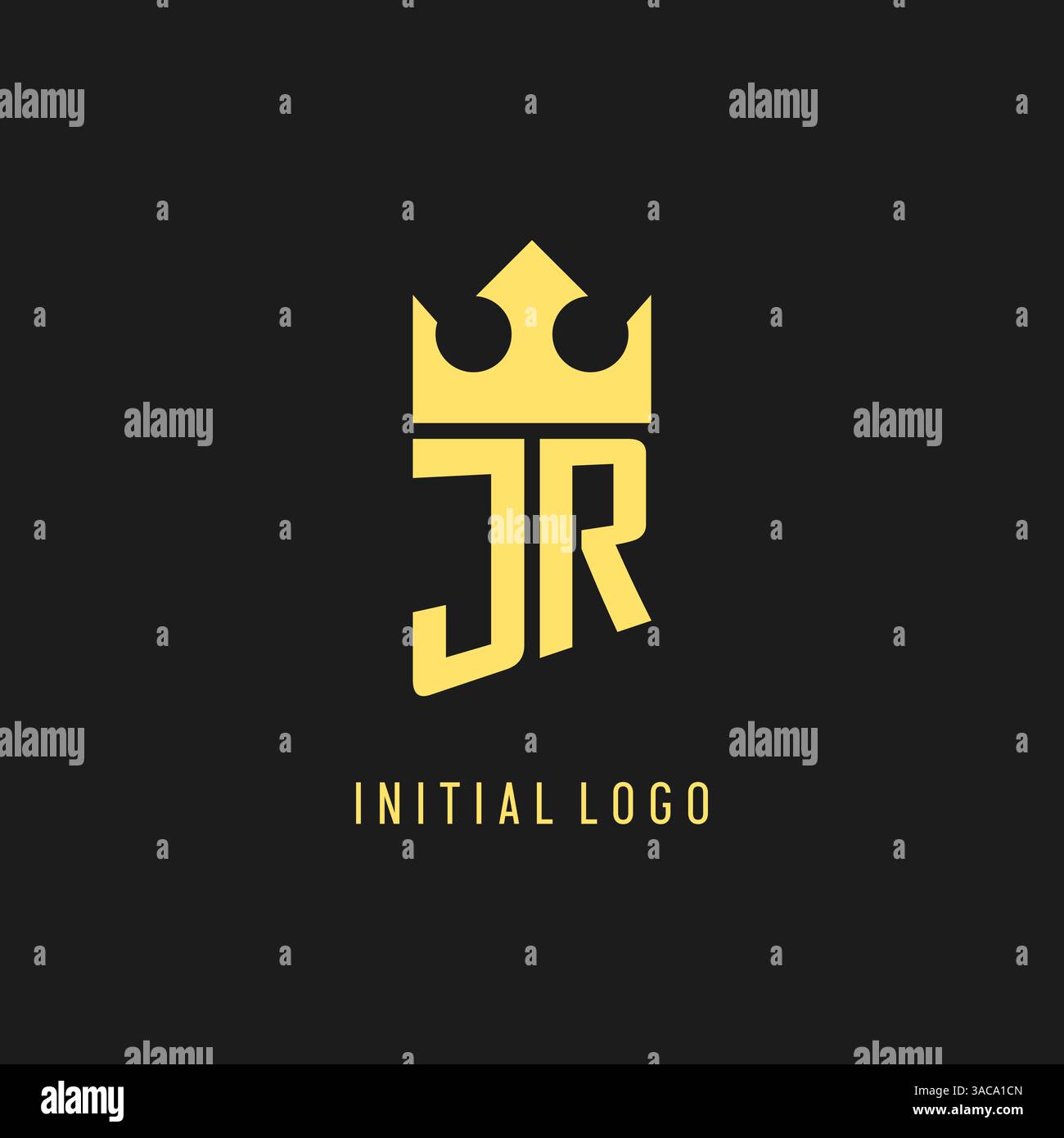 Monogram JR logo shield crown shape, elegant and luxury initial logo style vector graphic Stock Vector