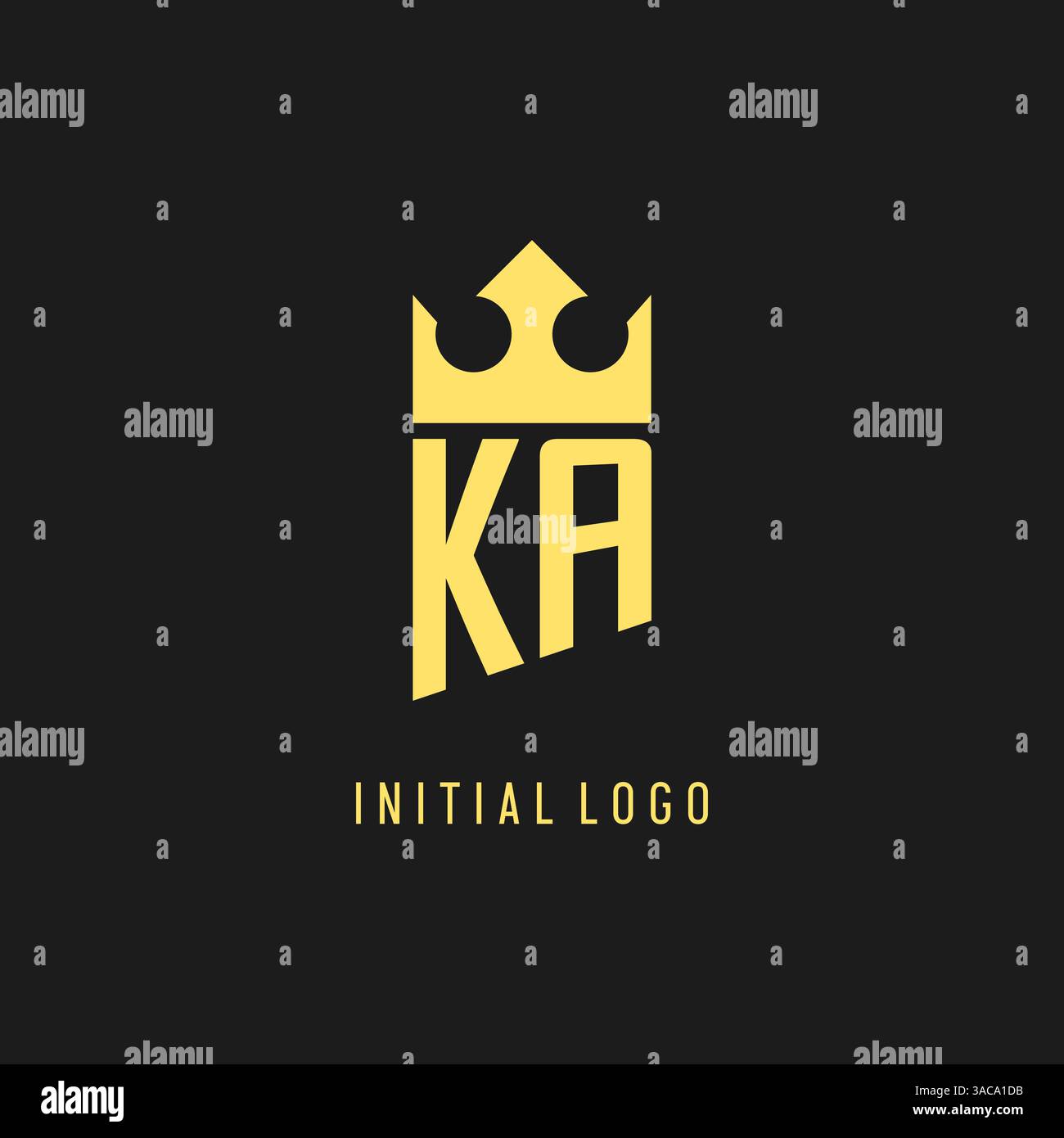 Monogram KA logo shield crown shape, elegant and luxury initial logo style vector graphic Stock Vector