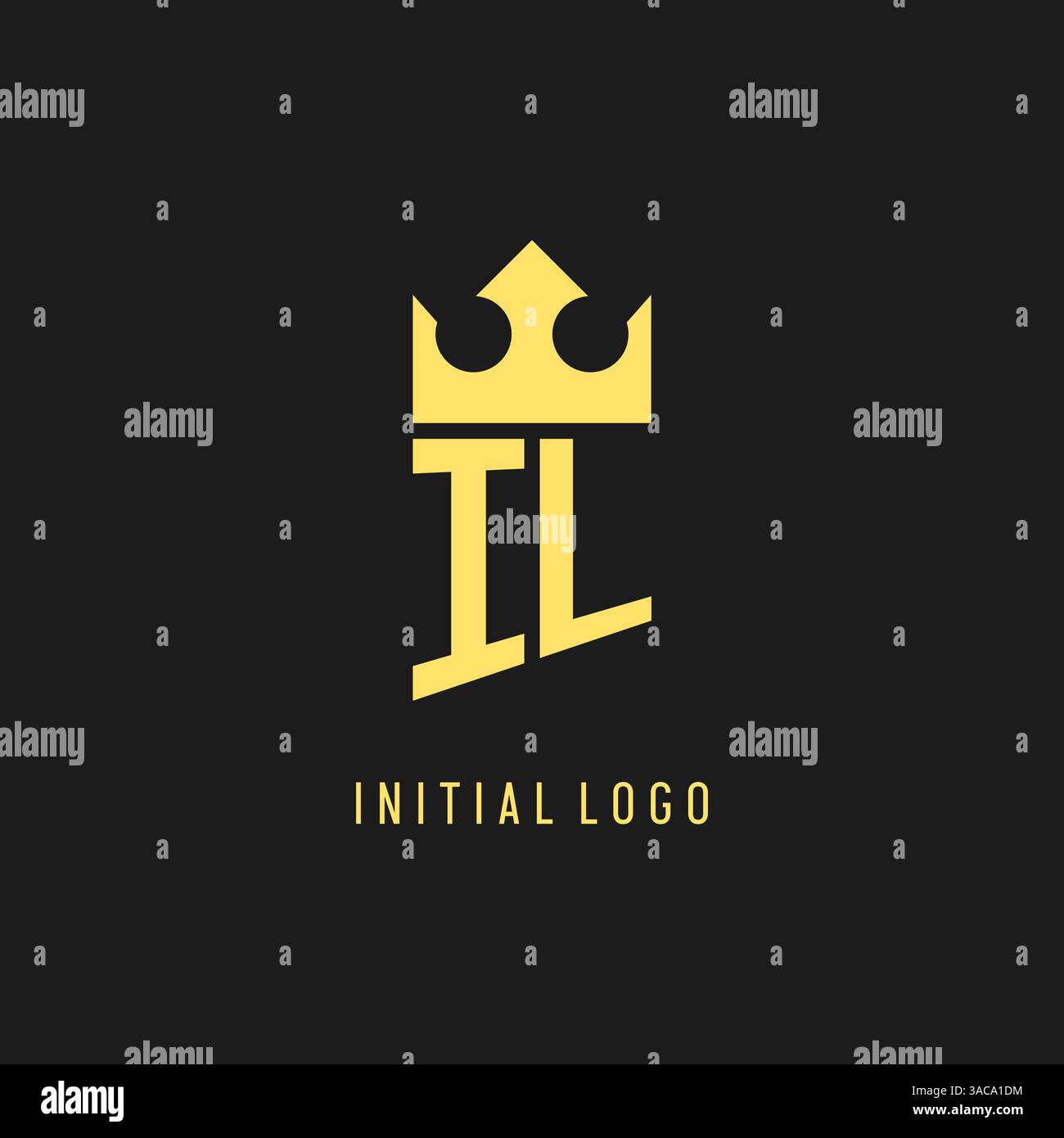 Monogram IL logo shield crown shape, elegant and luxury initial logo style vector graphic Stock Vector