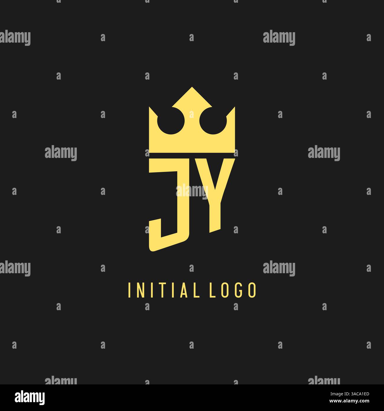 Monogram JY logo shield crown shape, elegant and luxury initial logo style vector graphic Stock Vector