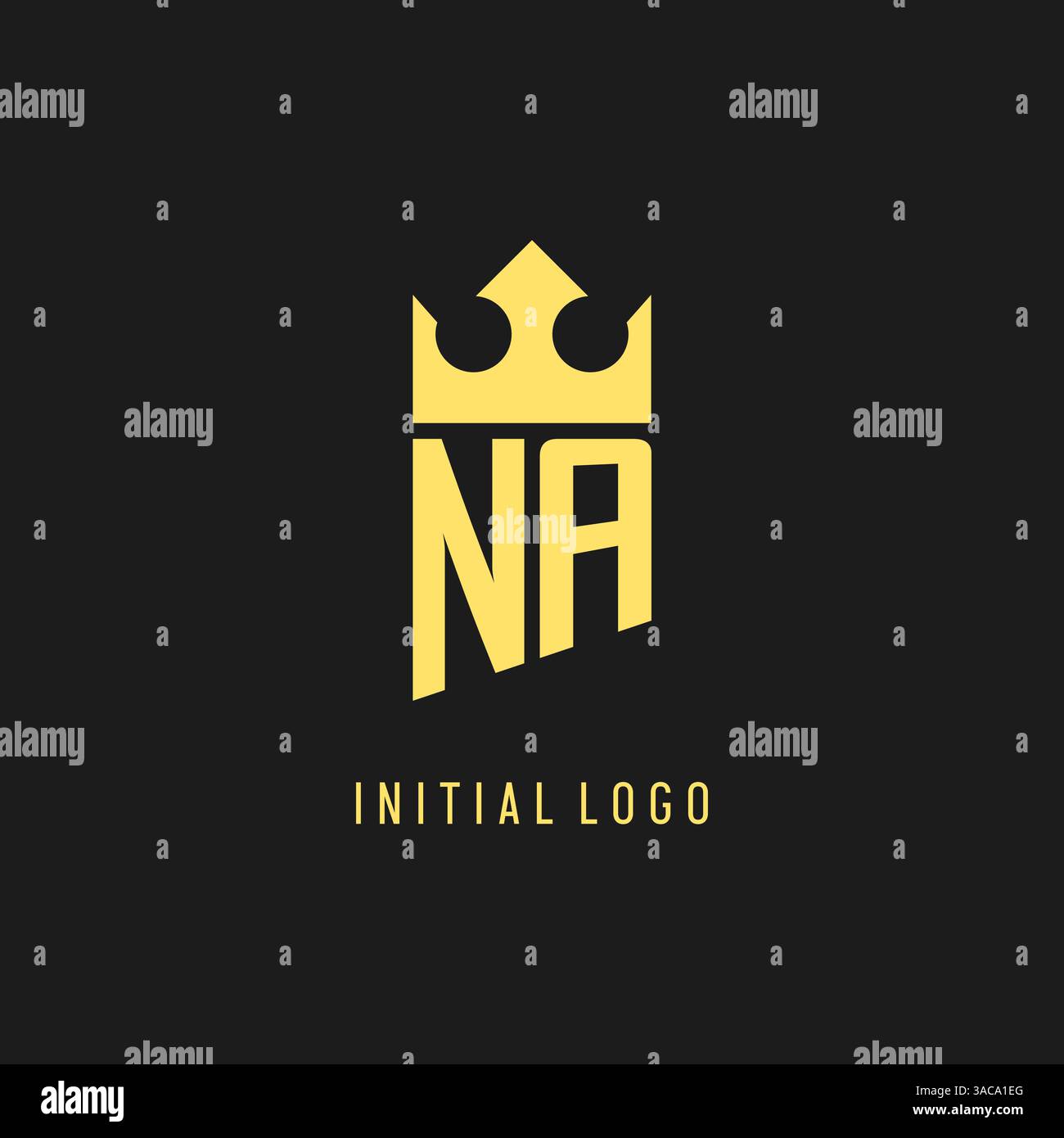 Monogram NA logo shield crown shape, elegant and luxury initial logo style vector graphic Stock Vector